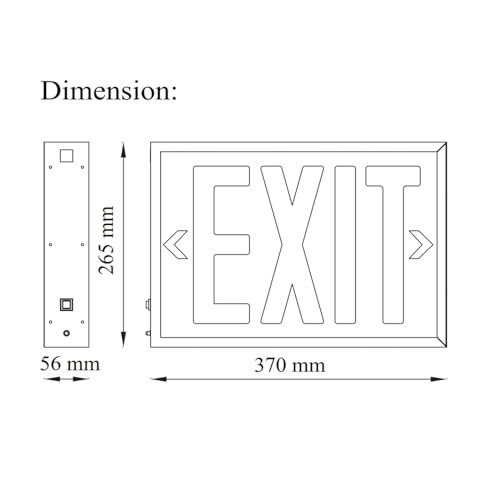 TANLUX New York Approved Emergency Exit Sign, Red Exit Sign with Steel Housing, Hardwired with Battery Backup, AC 120/277V, Single and Double Faces, UL Listed