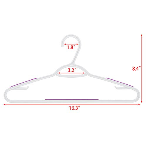 Plastic Clothes Hangers 30 Pack, Hangers with Grip Purple - color: 30pk Purple