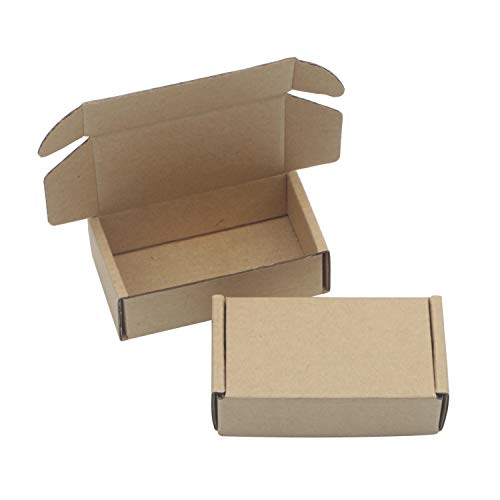 Ellbest 50 Pack Kraft Paper Boxes, Foldable Rectangular Paper Box Packing Box for shipping, Storaging Small items, Brown, 3.62 x 1.98 x 1.02 inches - size: 3.62 x 1.98 x 1.02 inches