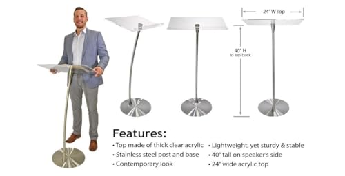 Arc 1 Stainless Steel and Acrylic Podium, Pulpit or Lectern - Kingdom by Procson - size: Design 14