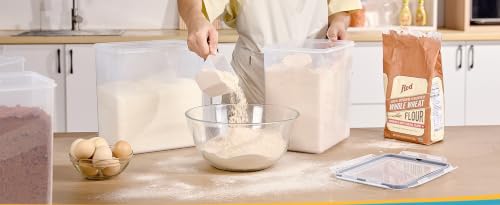 Vtopmart 9.5L Flour Sugar Storage Containers, 2 Pack, Each Fits 12.5 lb - color: Black, size: 9.5L