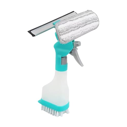 4 in 1 Window Cleaning Kit,Professional Window Vacuum Squeegee with Spray Bottle for Shower Tile Wall Mirror Glass Car Windshield Countertop,Windows Cleaner Brush Tools Easy Gadget