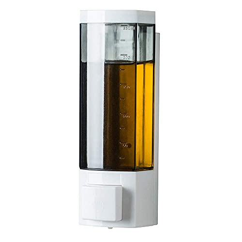 Soap Dispensers 250ml ABS Plastic Drill Free with Adhesive Wall Mount - size: 1-Chamber