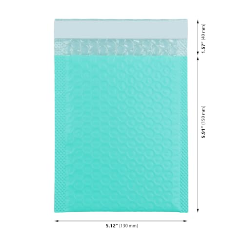 100 PCS 5 x 6 Inch Poly Bubble Mailers, Teal Waterproof Padded Mailing Envelopes, Practical Self Seal Adhesive Shipping Bags for Small Business Packing Mailing Supplies - color: Teal