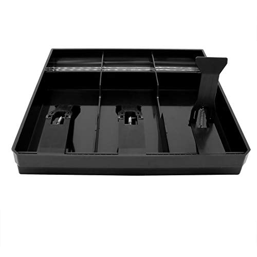 Cash Register Drawer Insert Tray 3 Bill/3 Coin Compartments with Plastic Clip for Money Storage, Black - size: 3 Bill/3 Coin