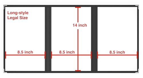 10 Pcs Black Menu Cover 8.5x14, 3 Page 6 View, Trifold, Crystal-Clear - color: black with silver corners, size: Trifold - 8.5" * 14"