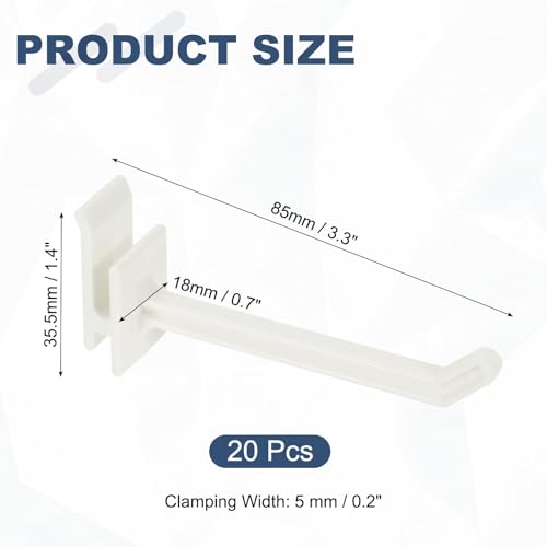 uxcell 20pcs Slat Wall Panel Hooks 3" Plastic Slat Wall Accessories Hooks - size: 3 Inch