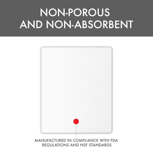 Dexas NSF Polysafe Cutting Board, 14 by 17 inches, White - size: 14"L x 17"W, style: Flat