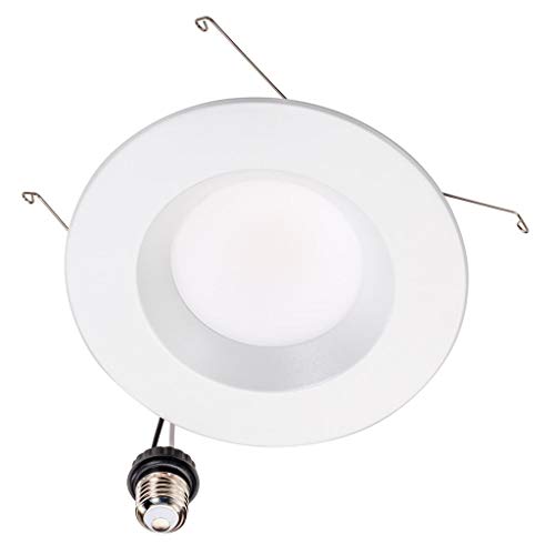 Topaz Round 6 Inch LED Recessed Retrofit Downlight, 9 W, Smooth Trim, 5CCT Selectable 2700K,3000K,3500K,4000K,5000K, White