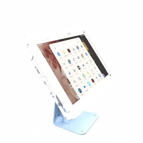 Anti-Theft Acrylic Case for Lenovo TAB Tablet with 360 Rotate 180 Swivel Metal Desktop Stand & 90-Degree USB C Cable (Clear, M8 Gen 4) - color: Clear, size: M8 Gen 4