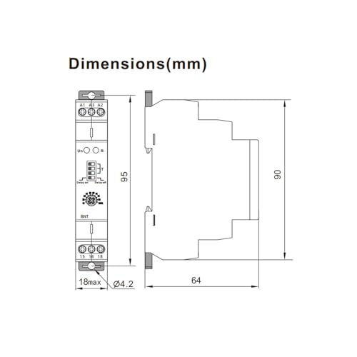 BNT 10A Dual Function Timer Relay Delay On Delay Off Relay AC230V&DC24V Time Relay