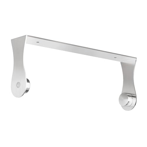 Paper Towel Holder Under Cabinet, Wall Mount, Adhesive or Drilling, Silver - color: Silver