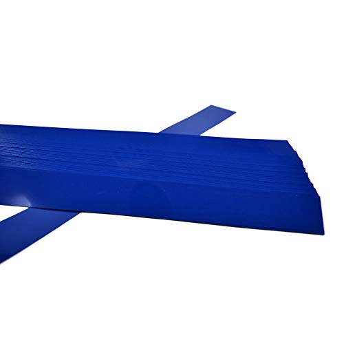 Decorative Gondola Shelving Pre Cut Vinyl Insert Strips 48" x 1.25" Shelf C-Channel, Blue, 100 Pack - color: Blue