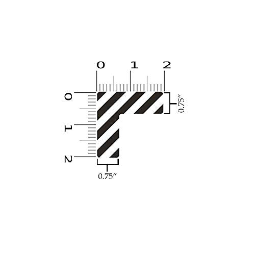5S Location Marking Corner- (Various Sizes Available) Durable L Shaped Floor Marker by Graphical Warehouse- Vibrant Colors, Rounded Corners (2x2x0.75" (25 Pack), Black/White) - color: Black/White, size: 2x2x0.75" (25 Pack)