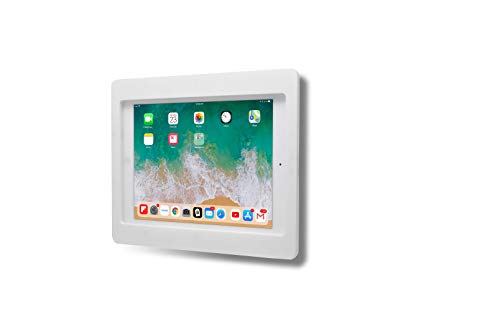 Anti-Theft Acrylic VESA Enclosure for Apple iPad Pro 9.7" with Free Wall Mount Kit & 90-Degree Angle Charge Cable (iPad Pro 9.7", White) - color: White, size: iPad Pro 9.7"