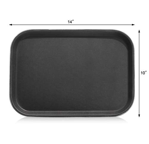 New Star Foodservice Restaurant Grade Non-Slip Tray, Plastic, Rubber Lined, Rectangular, 10-Inch x 14-Inch, Black - color: Black, size: 10-Inch x 14-Inch