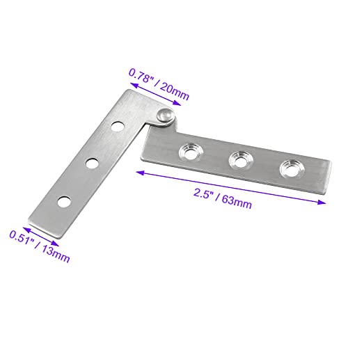 4Pcs 2.5 Inch 360 Degree Rotatable Door Pivot Hinges, Stainless Steel Hinge Door Pivot Hinge with Screws, for Windows Door Cabinet Cupboard (Pack of 2) - size: 2.5Inch (Pack of 2)