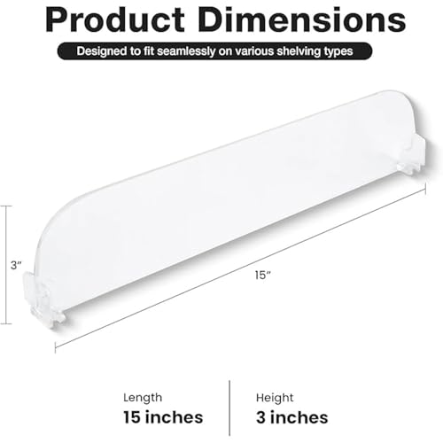 Shelf Pusher Divider Accessory Pack of 3 for 15-Inch Gondola Shelves - size: 15IN 3 Pack Divider