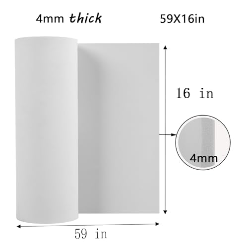 AMZQNART 4mm EVA Foam Sheets Rolls for Crafts White Cosplay Foam 16x59in - color: 16×59in White, size: 4mm-Thick