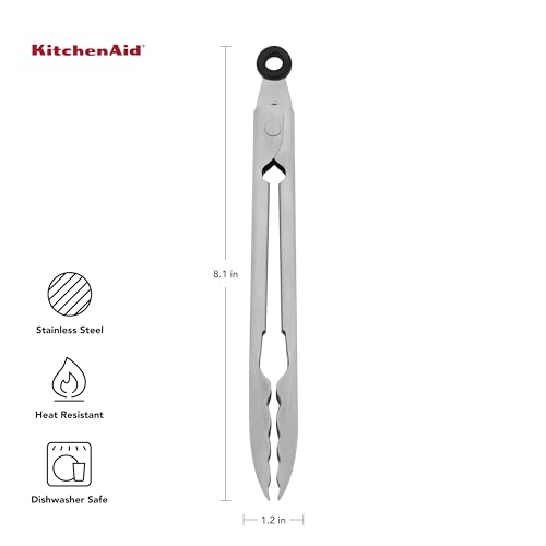 KitchenAid Stainless Steel Tongs, 7 Inch - color: Stainless Steel, size: 7 Inch