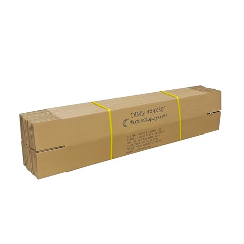 FixtureDisplays® 20 Pack 4 X 4 X 30" Shipping Boxes, Singlewall B Flute Cardboard Box for Shipping, Mailing, Packaging and Storage, Custom Size & Print Welcome 4X4X30-20PK-NPF