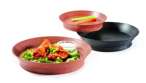 G.E.T. RB-892-BK Round Serving Basket with Base, 9", Black (Set of 12) - color: Black, size: 9 inches, style: Set of 12