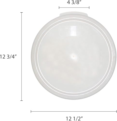 TrueCraftware- Translucent Round Container Lid fits 12, 18 and 22 Qt. Round Polypropylene Food Storage Container 1 Piece for Space Saving Food Storage Container Meal Prep Containers Reusable - color: Lid - Fits 12&18 & 22qt