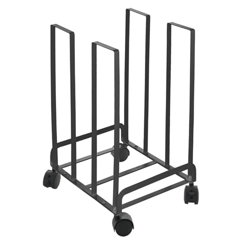 Carton Stand for Boxes, Carton Storage Rack with Wheels, Black - color: Black