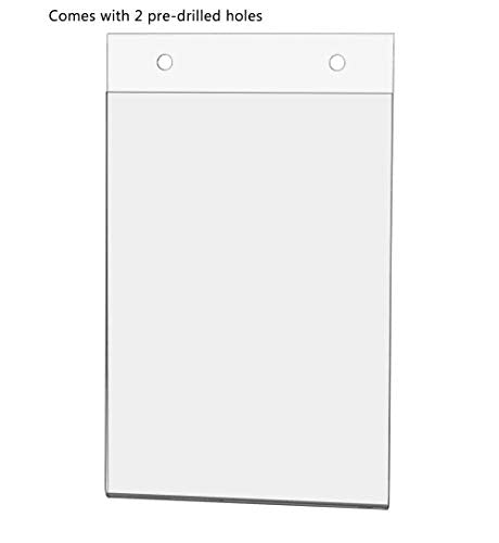 10 Pack Sign Holder for 5" x 7" for Advertisements Hours of Operation with Predrilled Holes and Hanging Hardware Clear Acrylic for Museums and Toy Stores by Marketing Holders - size: 5"w x 7"h