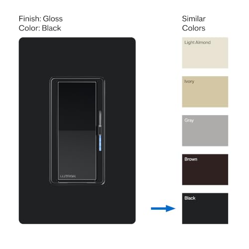 Lutron Caseta Diva Smart Dimmer Switch (Smart Hub Required), No Neutral Req - color: Black, size: 1 Pack, style: Diva Smart Dimmer