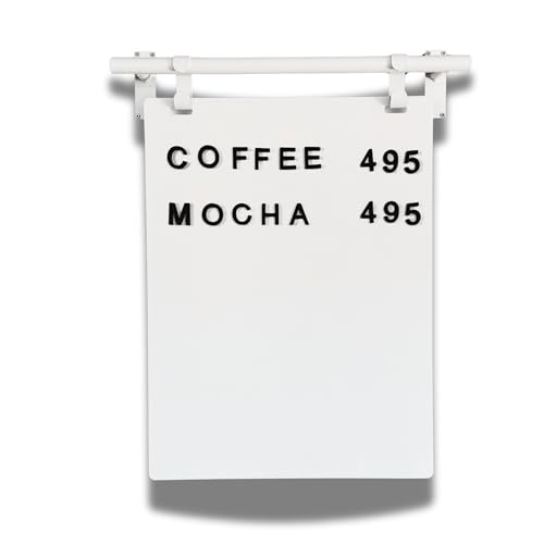 Hanging Menu Contemporary Style Chalkboard Sign, Metal Menu Display 22x28 Magnetic Surface Cafe Bar Sign for Business Price Menu (White) - color: White Frame/White Board