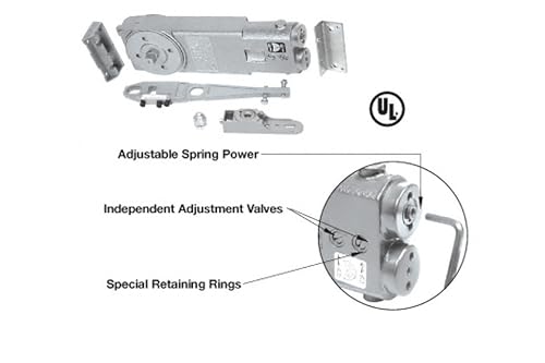 CRL 105 Degree No Hold Open Adjustable Spring Power Overhead Concealed Door Closer "GE" Package - CRL8772GE