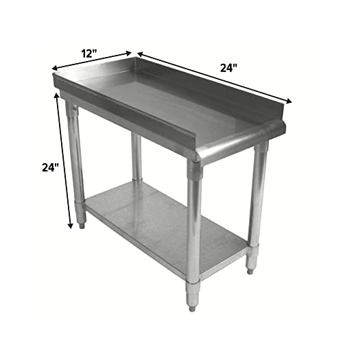 12" x 24" Stainless Steel Equipment Stand, 24" Tall - size: 12"x24"