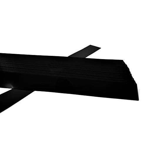 Decorative Gondola Shelving Pre Cut Vinyl Insert Strips 48" x 1.25" Shelf C-Channel, Black, 100 Pack - color: Black