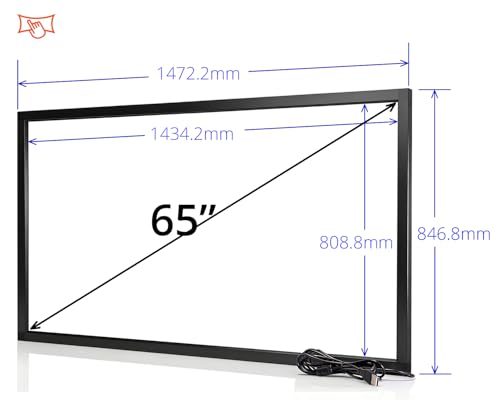 Chengying 65 Inch 10 Points Multi-Touch Infrared Touch Frame - IR Touch Panel - 65 Inches Infrared Touch Overlay - USB Interface - HID Compatible - size: 65 inch
