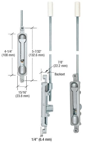 C.R. LAURENCE DL2210A14 CRL Aluminum 1/4" Offset Flush Bolt