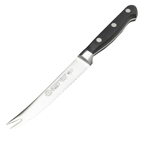 Winco 5" Black Stainless Steel Tomato Knife