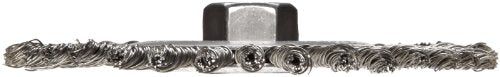 Weiler 08786 Roughneck Jr. 6" Root Pass Weld Cleaning Brush, .020" Stainless Steel Wire Fill, 5/8"-11 UNC Nut, Made in the USA (Pack of 1) - size: 38 Knots