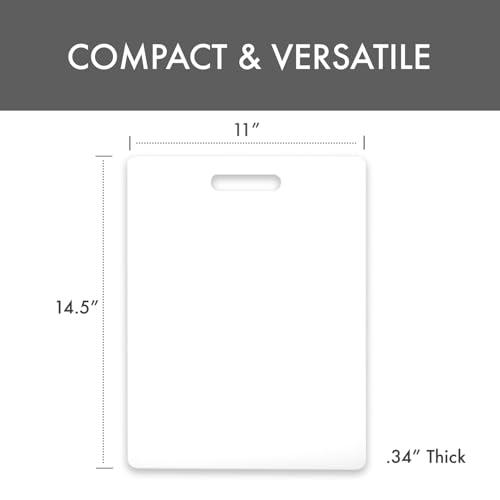 Dexas NSF Polysafe Cutting Board with Handle, 11 by 14.5 inches, White - size: 11"L x 14.5"W, style: Flat