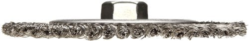 Weiler 09500 Roughneck Jr. 6" Root Pass Weld Cleaning Brush, .020" Stainless Steel Wire Fill, 5/8"-11 UNC Nut, Made in the USA - size: 56 Knots