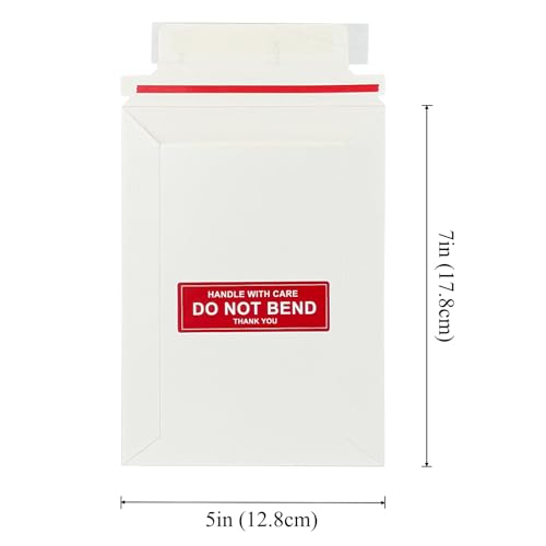100 Pack 5x7" 250GSM Thin Cardboard Mailers Shipping Envelopes