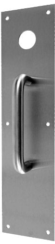 Don-Jo CFC7115 Stainless Steel Push and Pull Plate with Holes, Satin Stainless Steel Finish, 4" Width x 16" Height