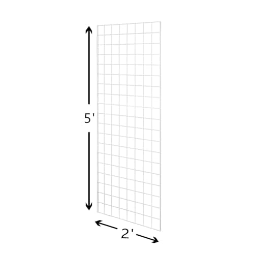 Heavy Duty Commercial Grade Gridwall Panels – Grid Panel for Any Retail Display, 2’ Width x 5’ Height, 3 Gridwall Panels Per Carton (White Finish) - color: White, size: 2'x5'(3 Pack)