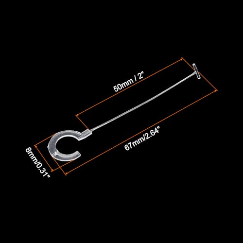 MECCANIXITY J Hook Standard Tagging Fasteners,Plastic Regular,Standard Label Gun Price Tagging Barbs for Garment Price Tag Label Tagging Barbs 50mm (2 Inch),Pack of 500 Transparent - color: Transparent, size: 50mm (2 Inch)