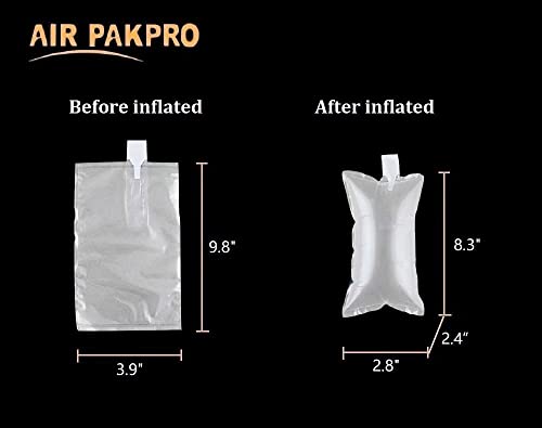 100 Pack,Free Hand Pump AIR PAKPRO 3.9x9.8inch Clear Plastic Inflatable Air Packaging Bags Air Pillows Air Cushions Buffer Bags Void Fill Cushioning for Shipping and Packaging,VFC1025