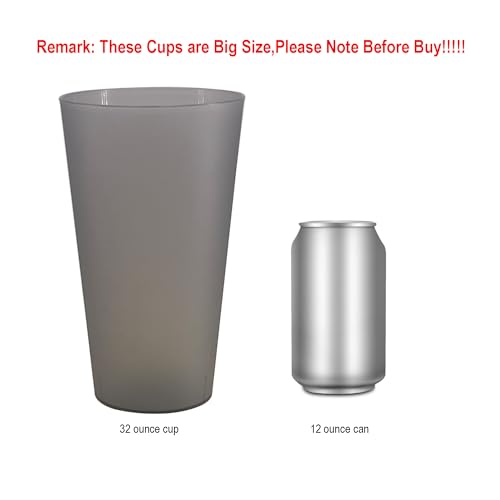32 oz Plastic Cups Reusable set of 12, Large Plastic Tumblers Jewel - color: Jewel Tones