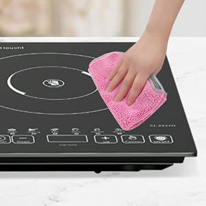 24 Inch 2 Burner Electric Cooktop, 110V Portable Ceramic Electric Stove, 2200W Adjustable Countertop Electric Hot Plate, Dual Burner Electric Cooker for Home Cooking(2 Burner Countertop round)