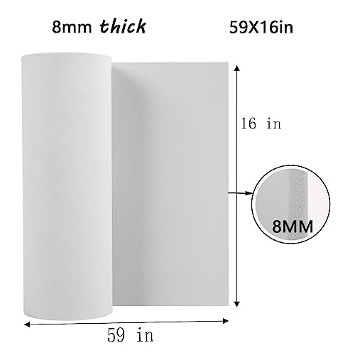 8mm EVA Foam Sheets Rolls for Crafts White Cosplay Foam 16x59in - color: 16×59in White, size: 8mm-Thick