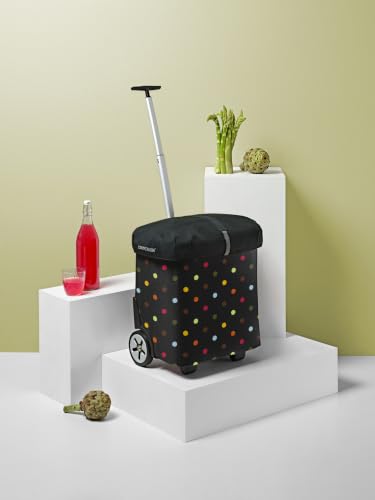 reisenthel carrycruiser dots - Portable Shopping Trolley with Sturdy Aluminum Frame, Shoulder Strap and Removable mesh Inner Bag -Water-Repellent - color: Dots