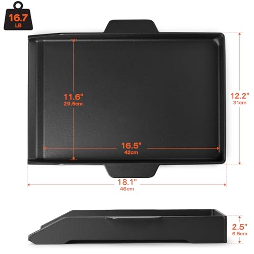 Universal Cast Iron Cooking Griddle for Grills and 2 Burner Range Oven